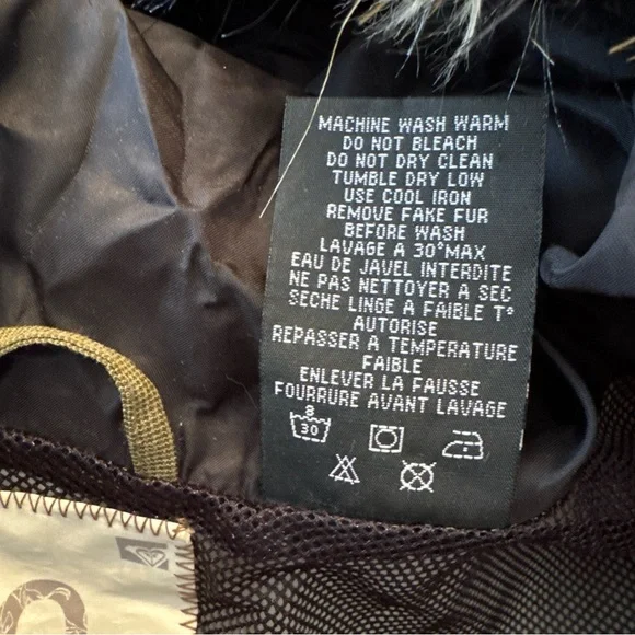 Roxy Snow Jumpsuit Snow Suit Olive Green Women’s XS Fur Lined Collar Y2K - Picture 8 of 15